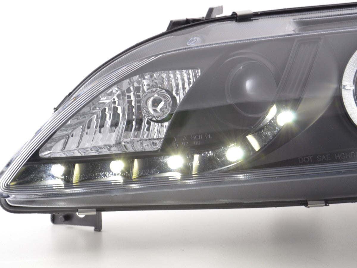 Scheinwerfer Set Daylight LED TFL-Optik Mazda 6 02-07 schwarz Scheinwerfer Set Daylight LED TFL-Optik Mazda 6 02-07 schwarz